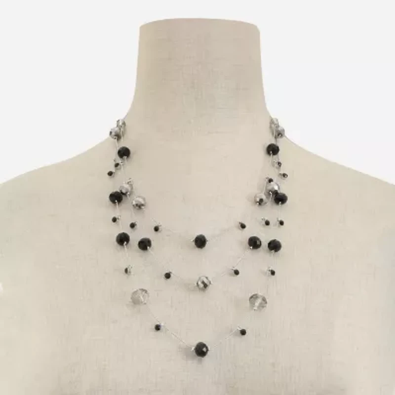 Mixit Womens Black 19 Inch Strand Necklace