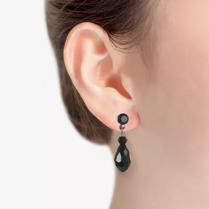 Mixit Womens Black Hypoallergenic Drop Earrings