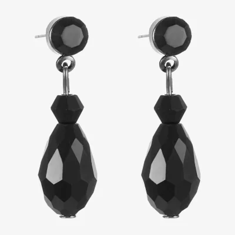 Mixit Womens Black Hypoallergenic Drop Earrings