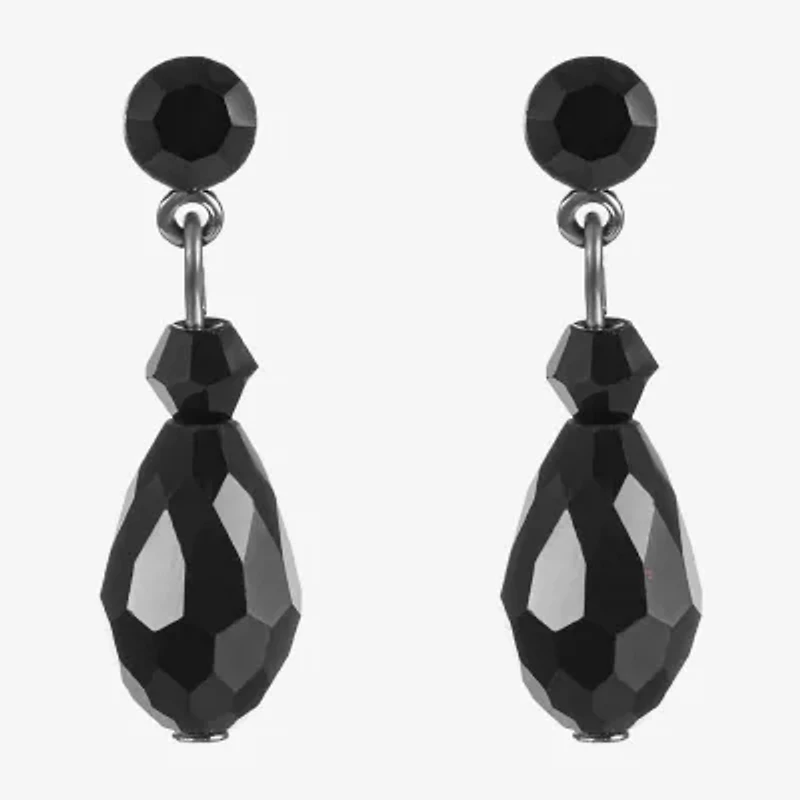 Mixit Womens Black Hypoallergenic Drop Earrings