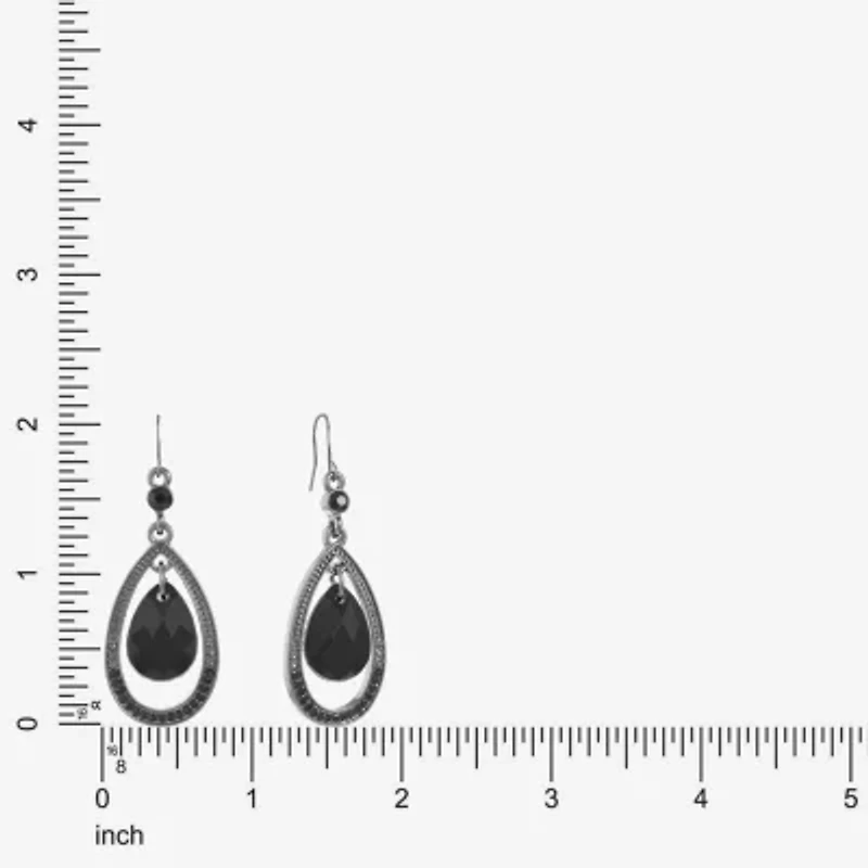 Mixit Black Womens Black Drop Earrings