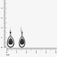 Mixit Black Womens Black Drop Earrings