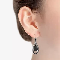 Mixit Black Womens Black Drop Earrings
