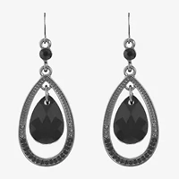 Mixit Black Womens Black Drop Earrings