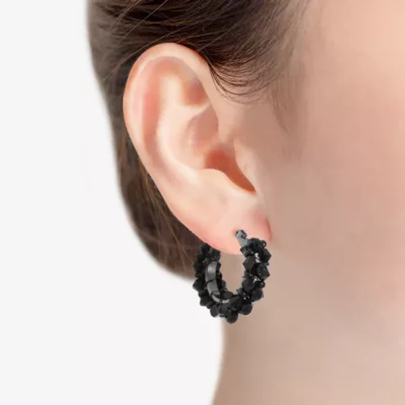 Mixit Womens Black 22mm Hypoallergenic Hoop Earrings