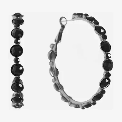 Mixit Black Womens Black 55mm Hypoallergenic Hoop Earrings