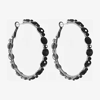 Mixit Black Womens Black 55mm Hypoallergenic Hoop Earrings
