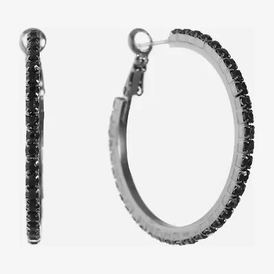 Mixit Womens Black 39.1mm Hypoallergenic Hoop Earrings