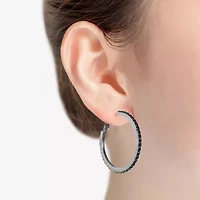 Mixit Womens Black 39.1mm Hypoallergenic Hoop Earrings