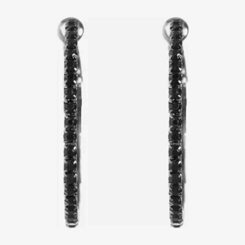 Mixit Womens Black 39.1mm Hypoallergenic Hoop Earrings