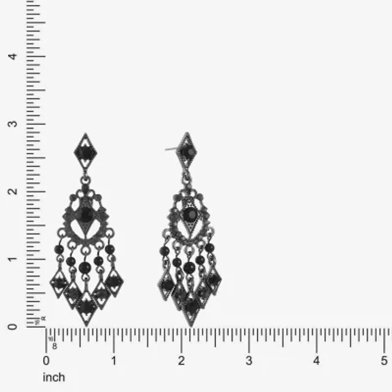 Mixit Black Womens Black Hypoallergenic Chandelier Earrings