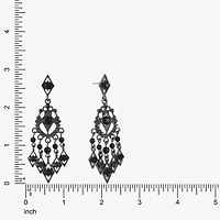 Mixit Black Womens Black Hypoallergenic Chandelier Earrings