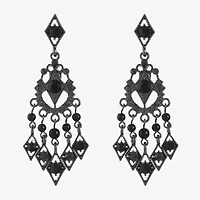 Mixit Black Womens Black Hypoallergenic Chandelier Earrings