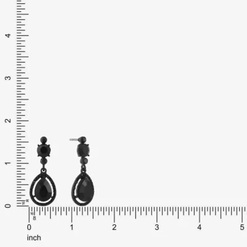 Mixit Black Womens Black Drop Earrings