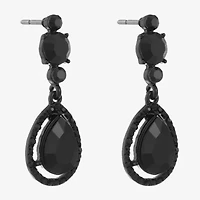 Mixit Black Womens Black Drop Earrings