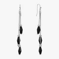 Mixit Womens Black Drop Earrings