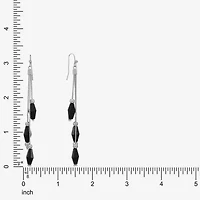 Mixit Womens Black Drop Earrings