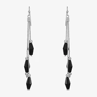 Mixit Womens Black Drop Earrings