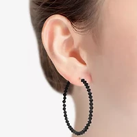 Mixit Womens Black 43mm Hypoallergenic Hoop Earrings