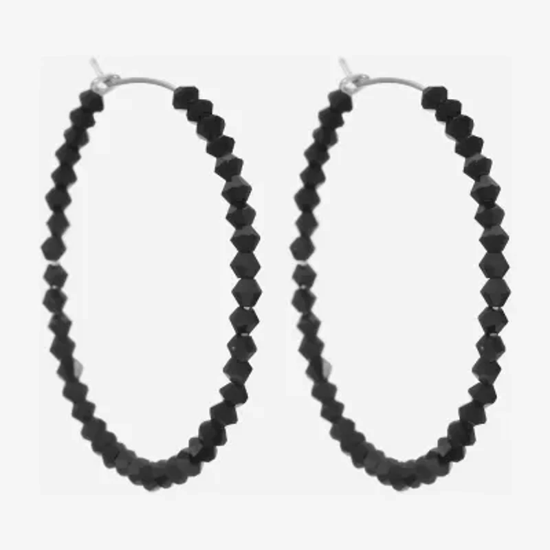 Mixit Womens Black 43mm Hypoallergenic Hoop Earrings