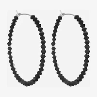Mixit Womens Black 43mm Hypoallergenic Hoop Earrings