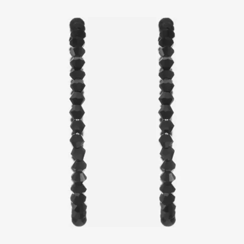 Mixit Womens Black 43mm Hypoallergenic Hoop Earrings