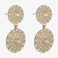 Monet® Gold-Tone Crystal Double Drop Earrings