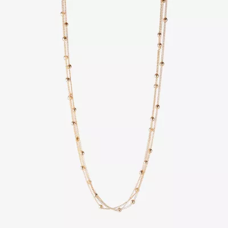 Liz Claiborne® Silver-Tone 3-Strand Ball Layered Necklace