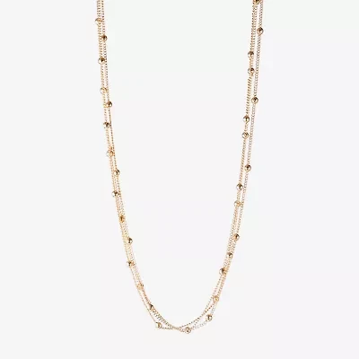 Liz Claiborne® Silver-Tone 3-Strand Ball Layered Necklace