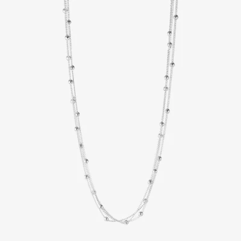 Liz Claiborne® Silver-Tone 3-Strand Ball Layered Necklace