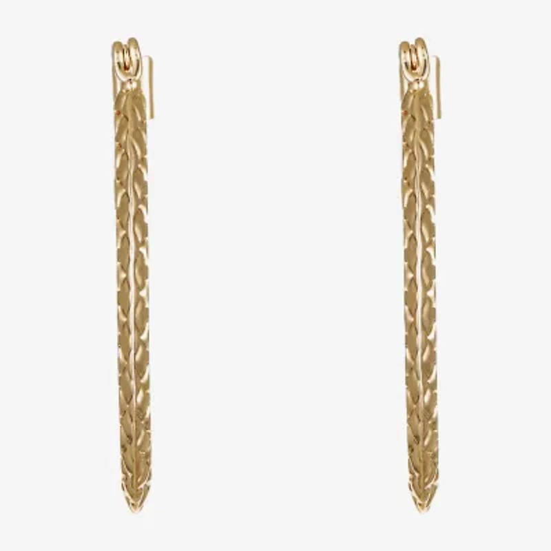 Liz Claiborne® Gold-Tone, Textured Oval Hoop Earrings