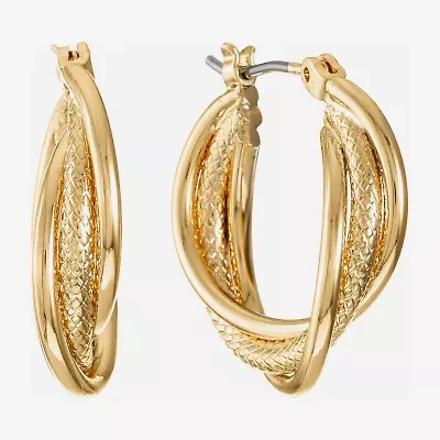 Liz Claiborne® Twisted Hoop Earrings