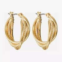 Liz Claiborne® Twisted Hoop Earrings