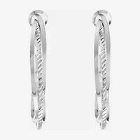 Liz Claiborne® Silver-Tone, Twisted Hoop Earrings