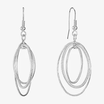 Liz Claiborne® Silver-Tone, Orbital Drop Earrings