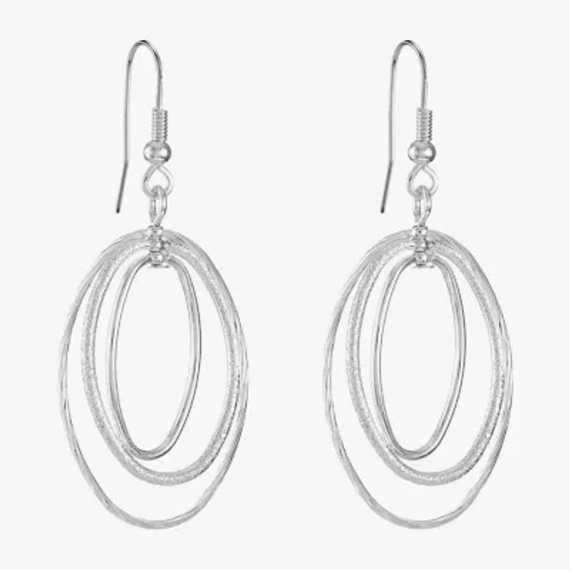 Liz Claiborne® Silver-Tone, Orbital Drop Earrings