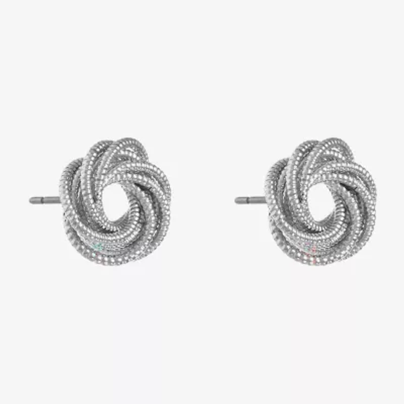 Monet Jewelry Silver Tone Button 14mm Stud Earrings