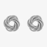 Monet Jewelry Silver Tone Button 14mm Stud Earrings