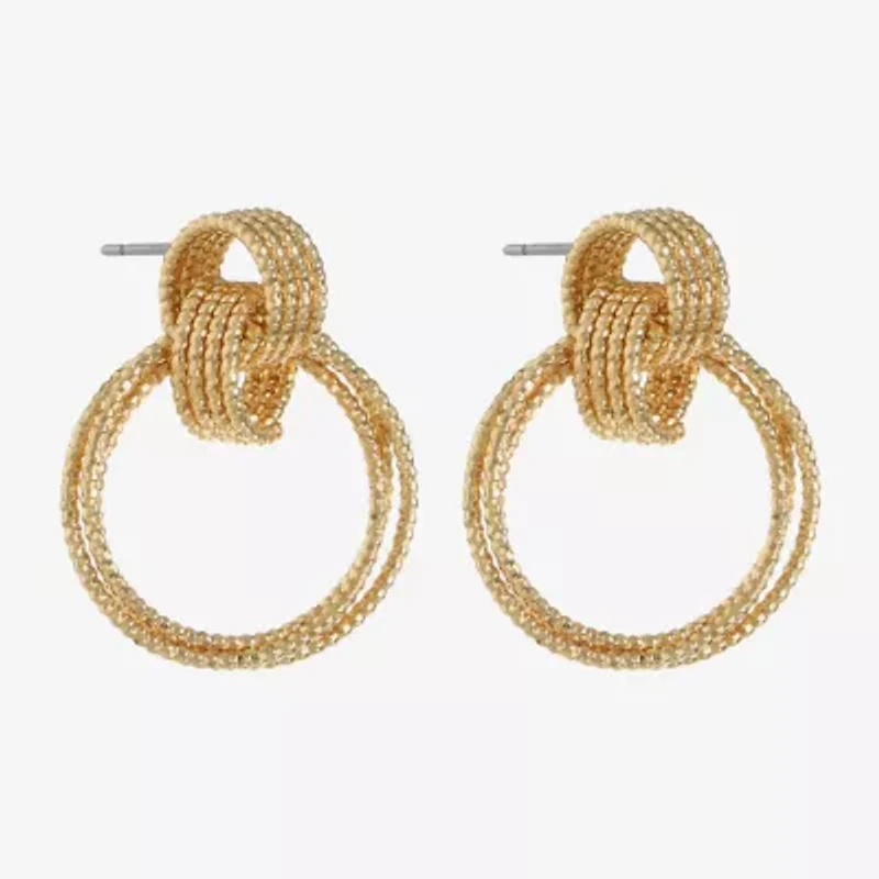 Monet Jewelry Gold Tone Double Womens Hypoallergenic Drop Earrings
