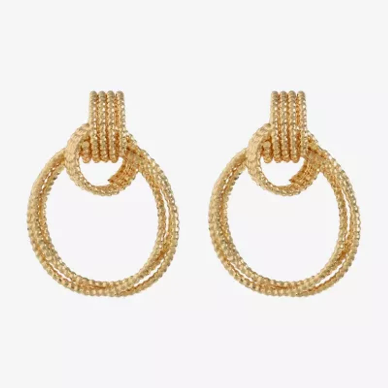 Monet Jewelry Gold Tone Double Womens Hypoallergenic Drop Earrings
