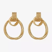 Monet Jewelry Gold Tone Double Womens Hypoallergenic Drop Earrings