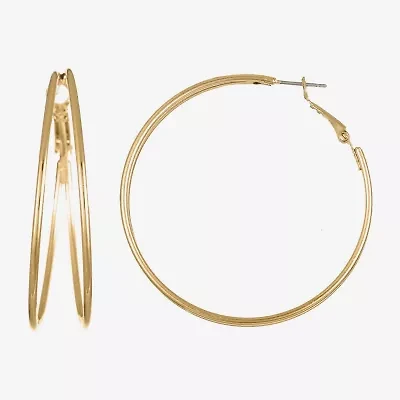 Liz Claiborne Large Wire Womens 48.3mm Hypoallergenic Hoop Earrings