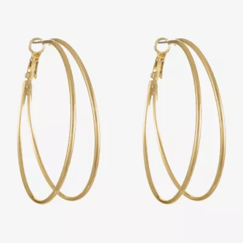 Liz Claiborne Large Wire Womens 48.3mm Hypoallergenic Hoop Earrings