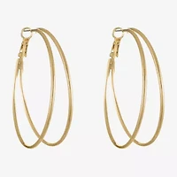 Liz Claiborne Large Wire Womens 48.3mm Hypoallergenic Hoop Earrings