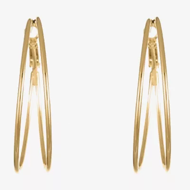 Liz Claiborne Large Wire Womens 48.3mm Hypoallergenic Hoop Earrings
