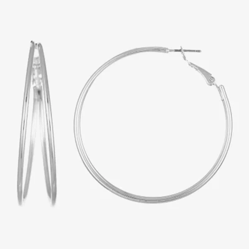 Liz Claiborne Large Wire Womens 48.3mm Hypoallergenic Hoop Earrings