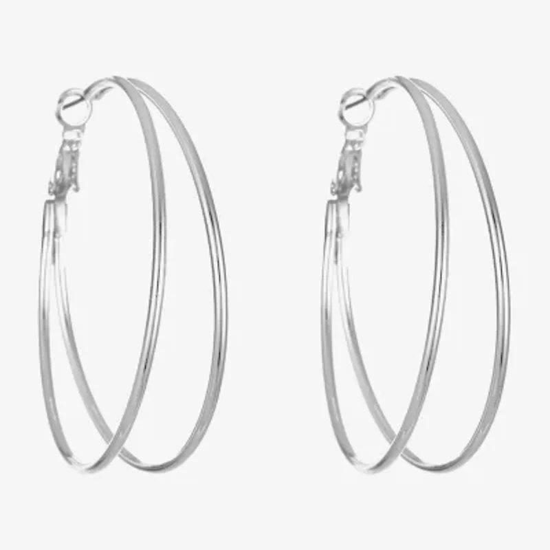 Liz Claiborne Large Wire Womens 48.3mm Hypoallergenic Hoop Earrings