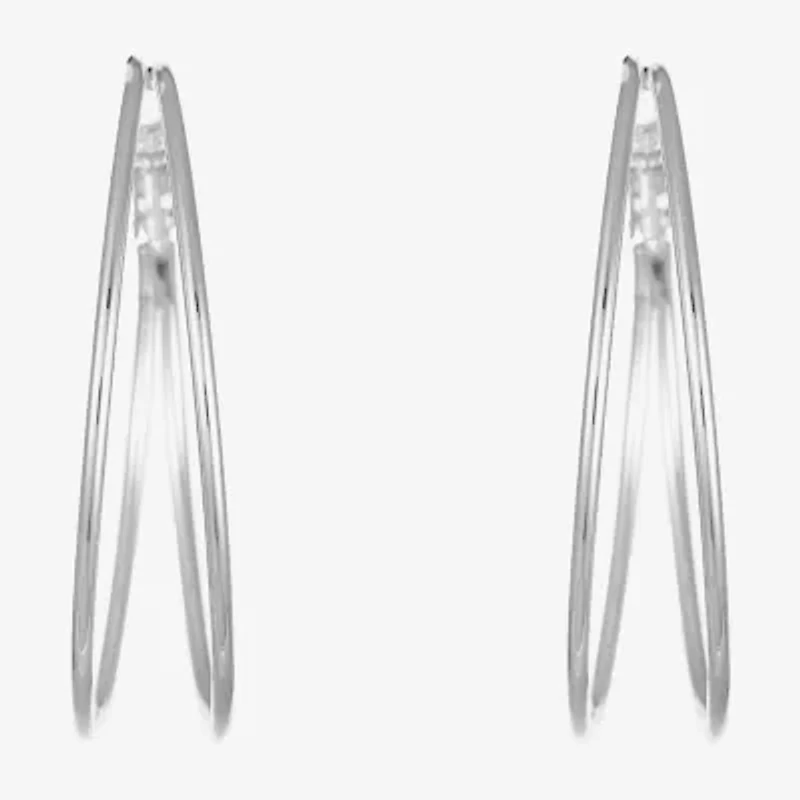 Liz Claiborne Large Wire Womens 48.3mm Hypoallergenic Hoop Earrings