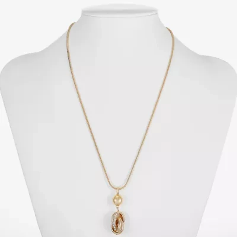 Monet Jewelry Silver Tone Womens 17 Inch Pendant Necklace