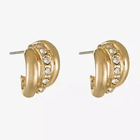 Monet Jewelry Gold Tone Huggie Womens Glass 13mm Hypoallergenic Hoop Earrings